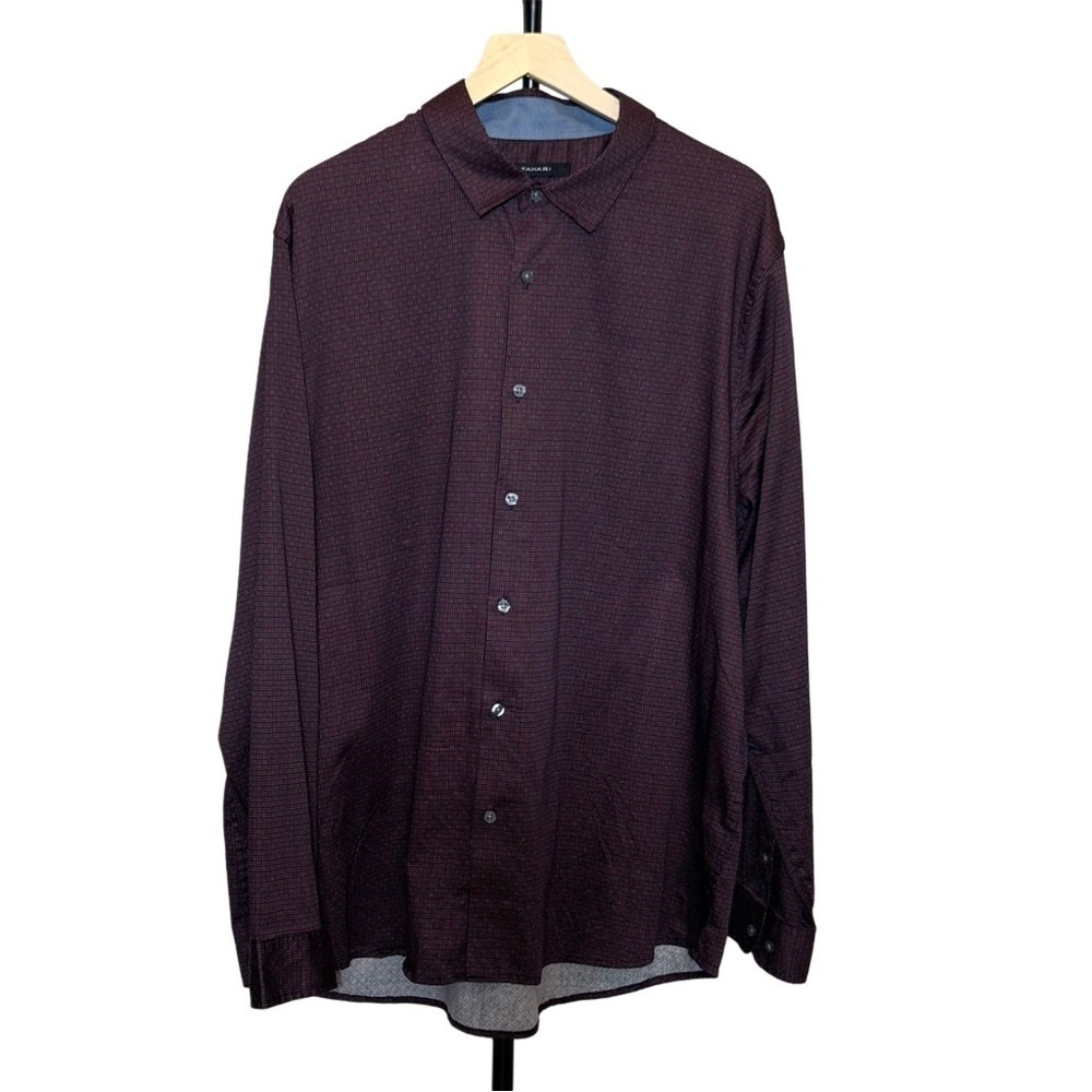 Tahari Red Casual Button Down Shirt